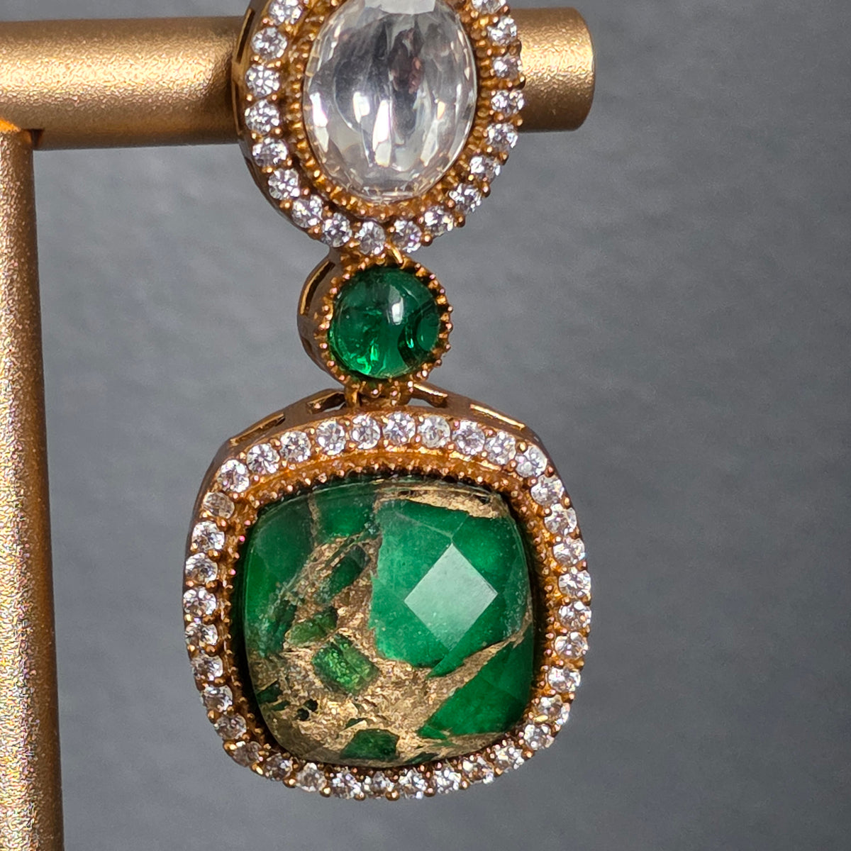 Elyzae Emerald Green Marble Mala Set