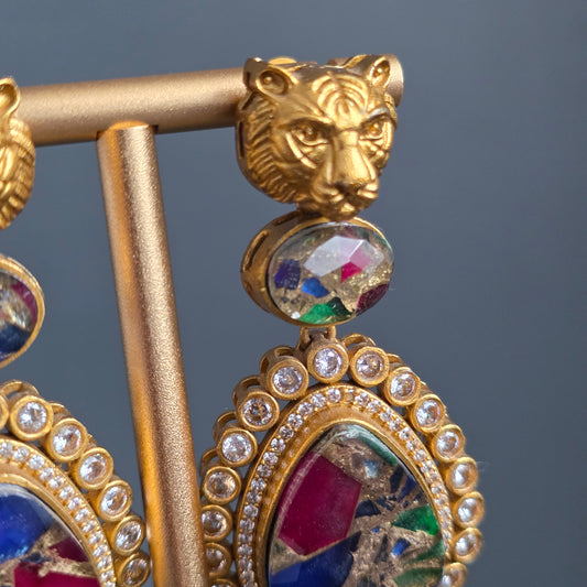 Elyzae Multi Tiger Marble Earrings image 2