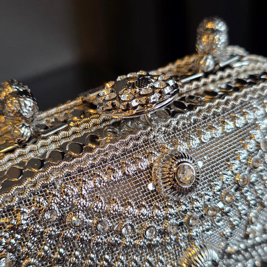 Silver Rectangular Small Clutch image 2