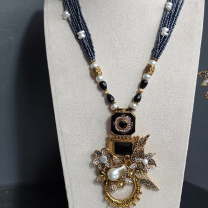 Black Motif Stone Mala Set