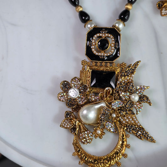 Black Motif Stone Mala Set image 2