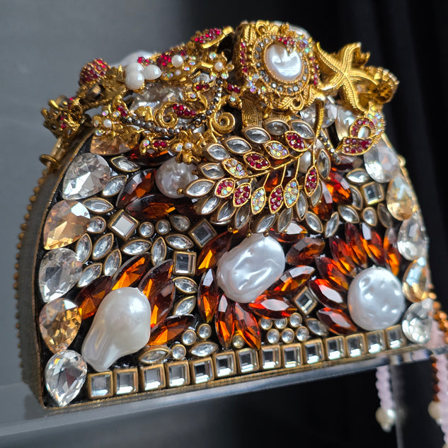 Champagne Rust Encrusted Clutch