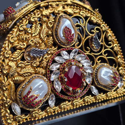 Champagne Rust Encrusted Clutch