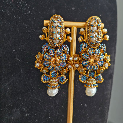 Elara Blue Stone Statement earrings
