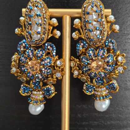 Elara Blue Stone Statement earrings