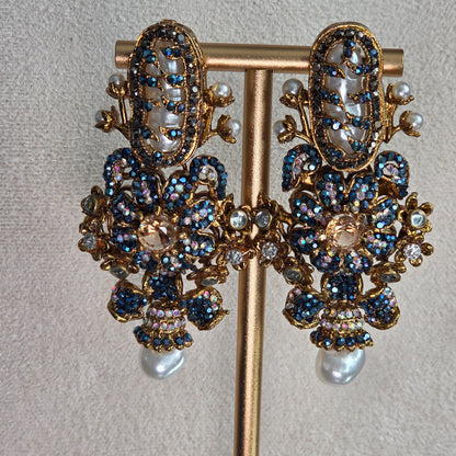 Elara Blue Stone Statement earrings