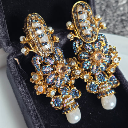 Elara Blue Stone Statement earrings
