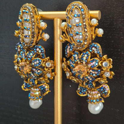 Elara Blue Stone Statement earrings