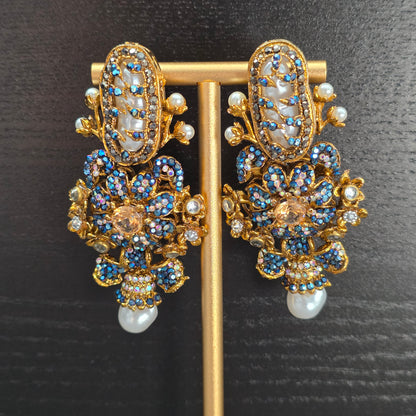 Elara Blue Stone Statement earrings