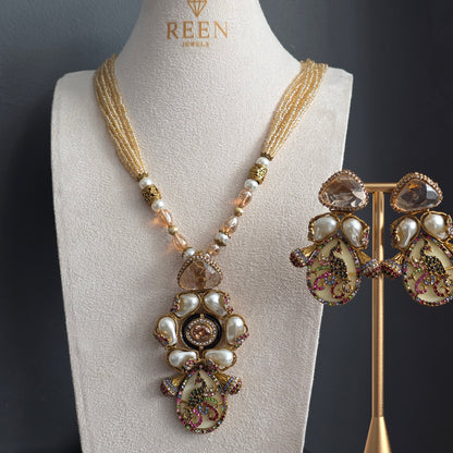 Elara Champagne & Cream Mala Set