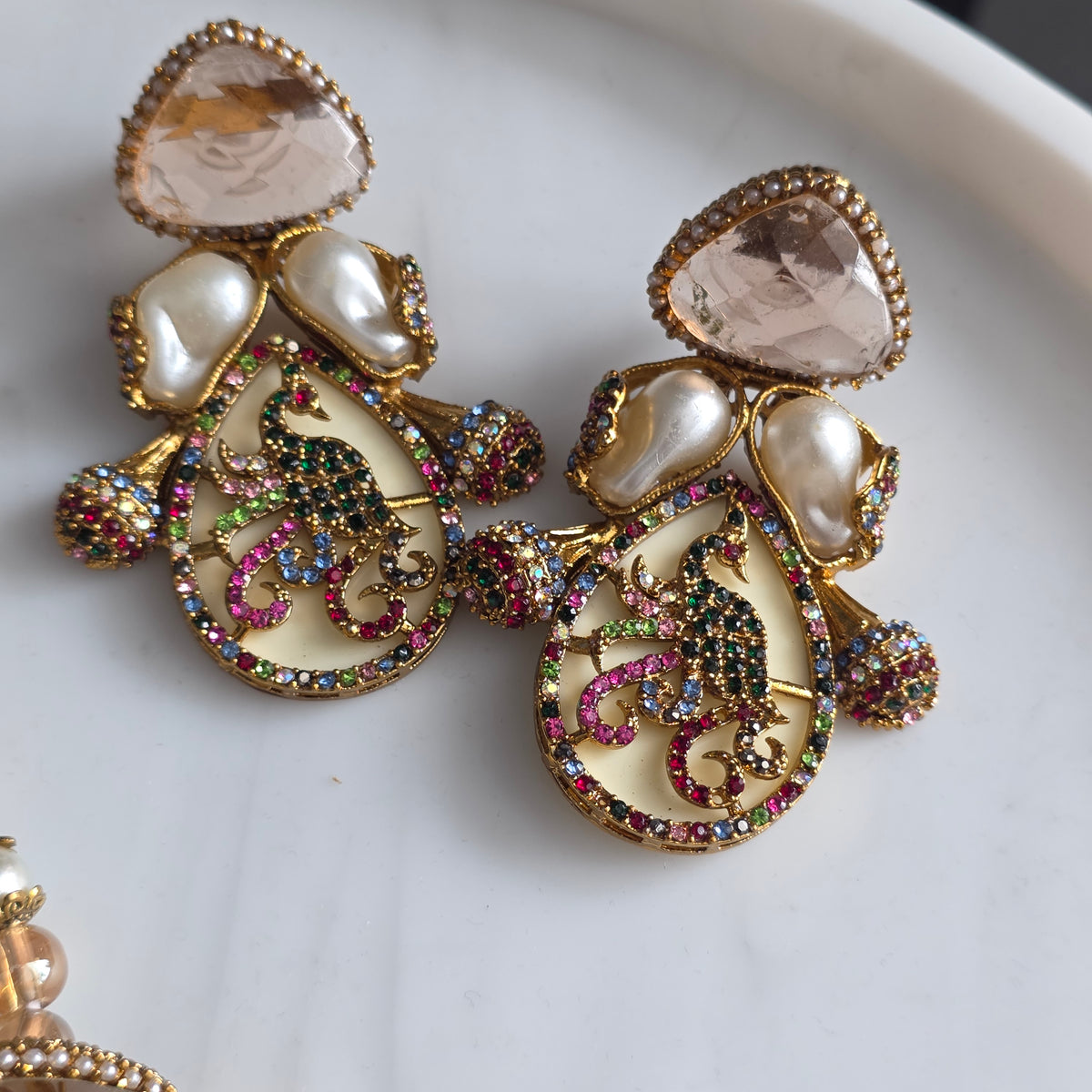 Elara Champagne & Cream Mala Set