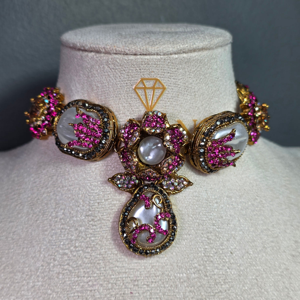 Elara Hot Pink Choker Set