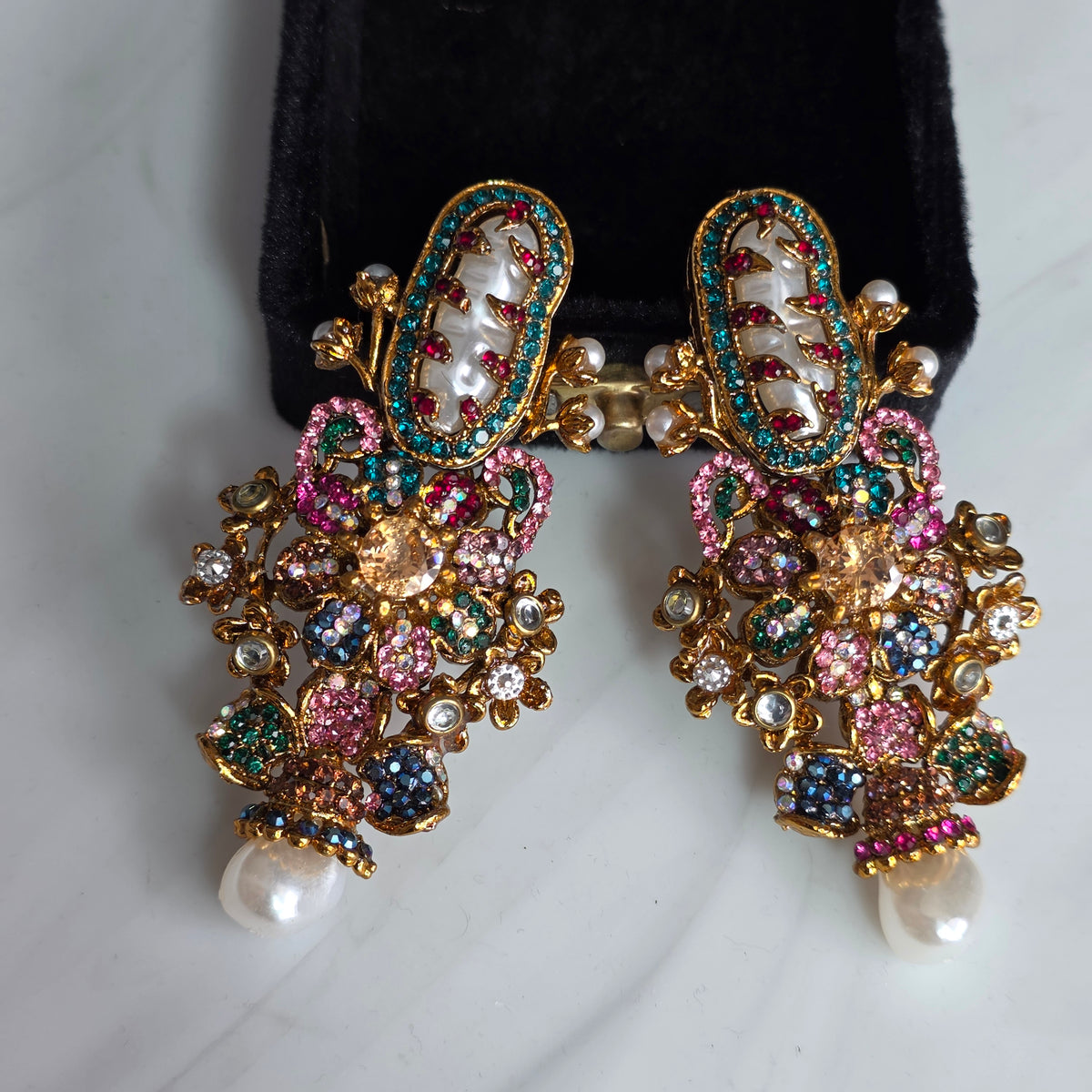 Elara Multi Stone Statement earrings