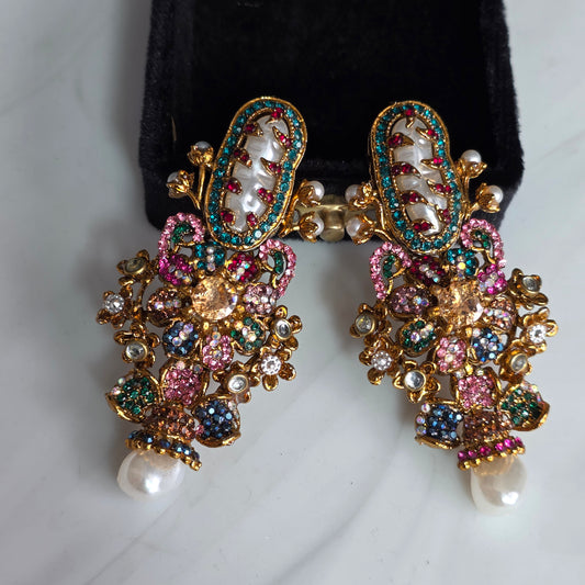 Elara Multi Stone Statement earrings image 2