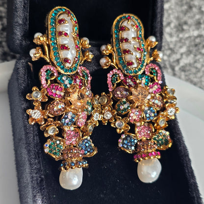 Elara Multi Stone Statement earrings