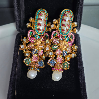 Elara Multi Stone Statement earrings