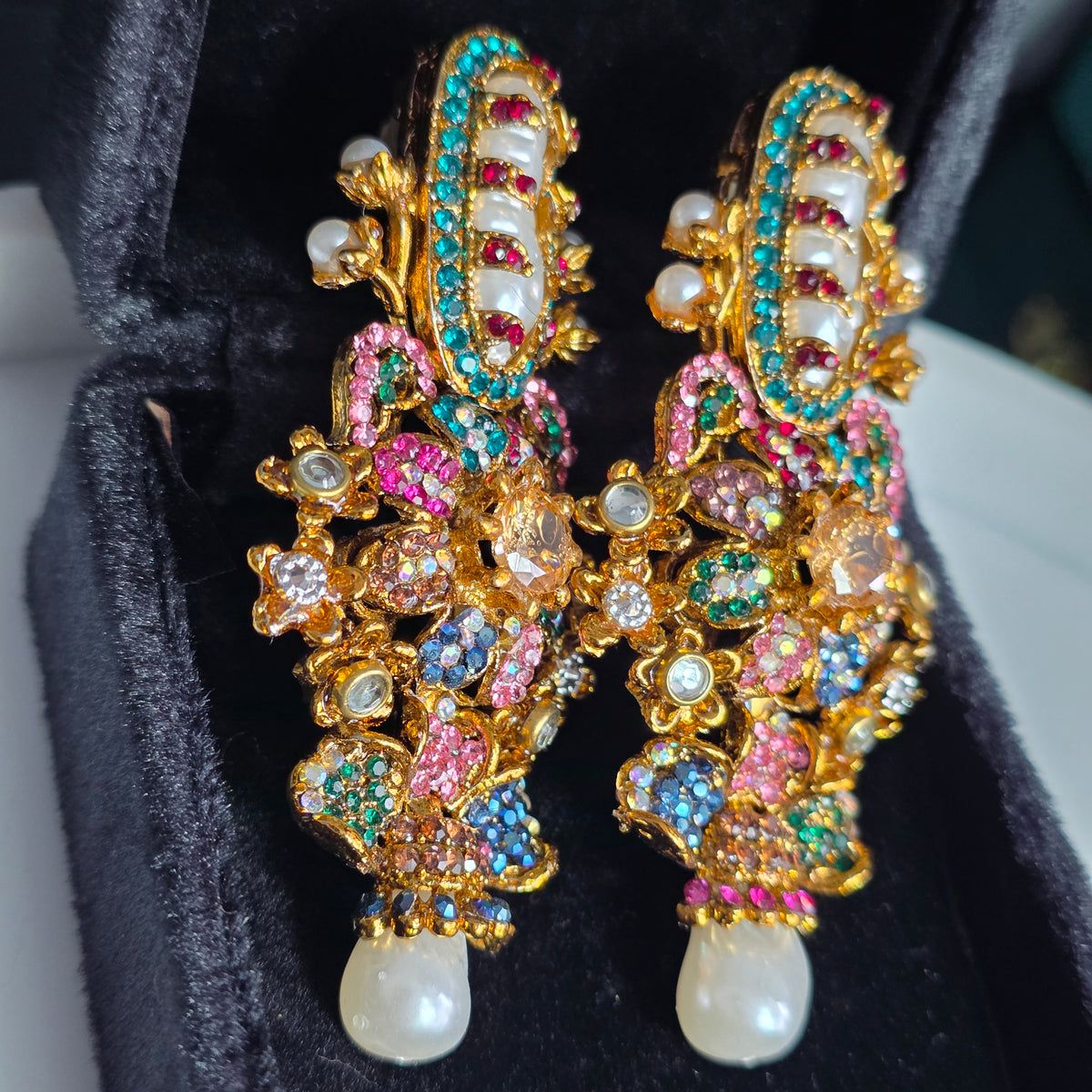 Elara Multi Stone Statement earrings