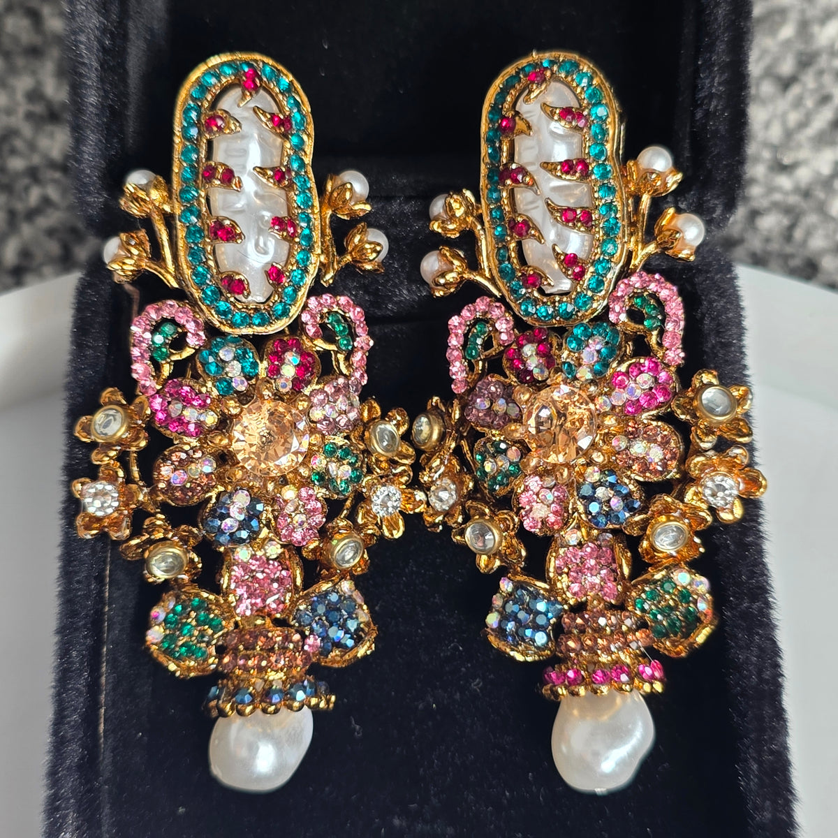 Elara Multi Stone Statement earrings