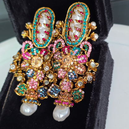 Elara Multi Stone Statement earrings