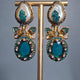 Elara Teal & Pearl Statement Earrings