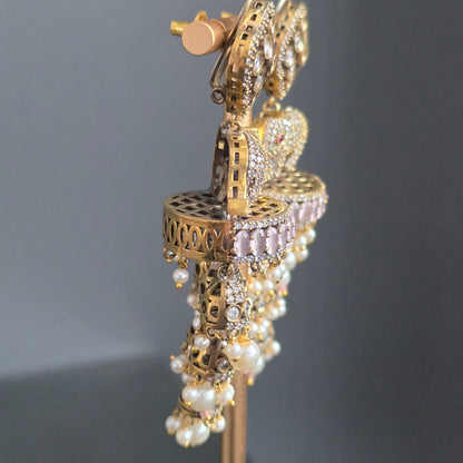 Elyzae Baby Pink Elephant Statement Earrings