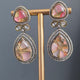 Elyzae Baby Pink Marble Statement Earrings