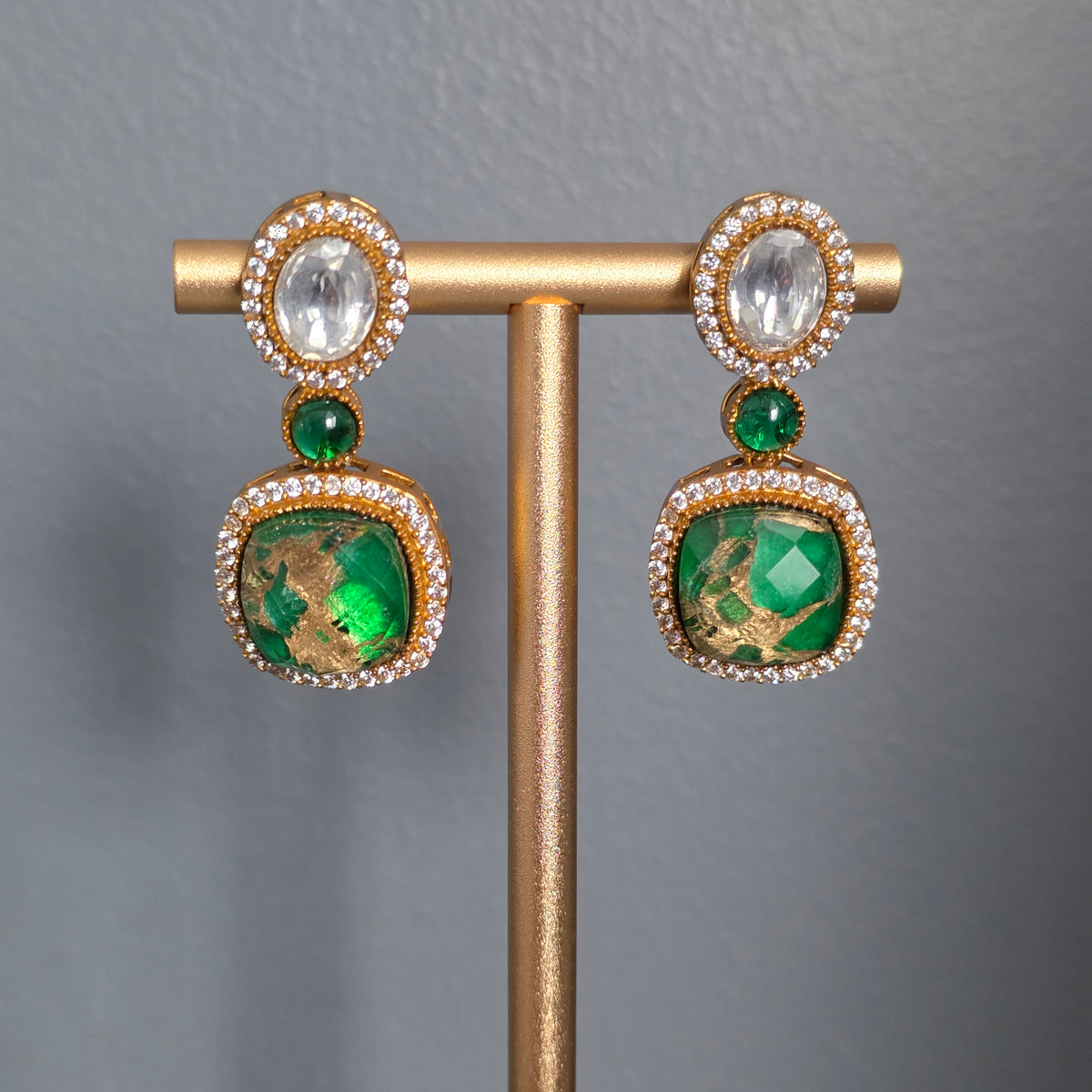 Elyzae Emerald Green Marble Mala Set