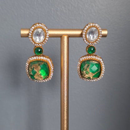 Elyzae Emerald Green Marble Mala Set