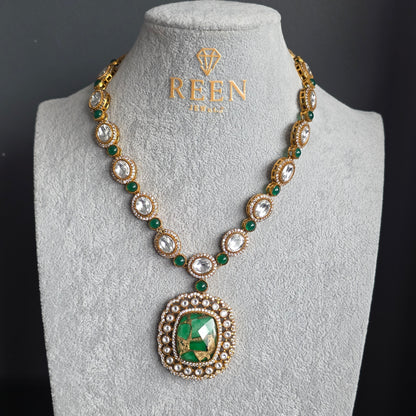 Elyzae Emerald Green Marble Mala Set
