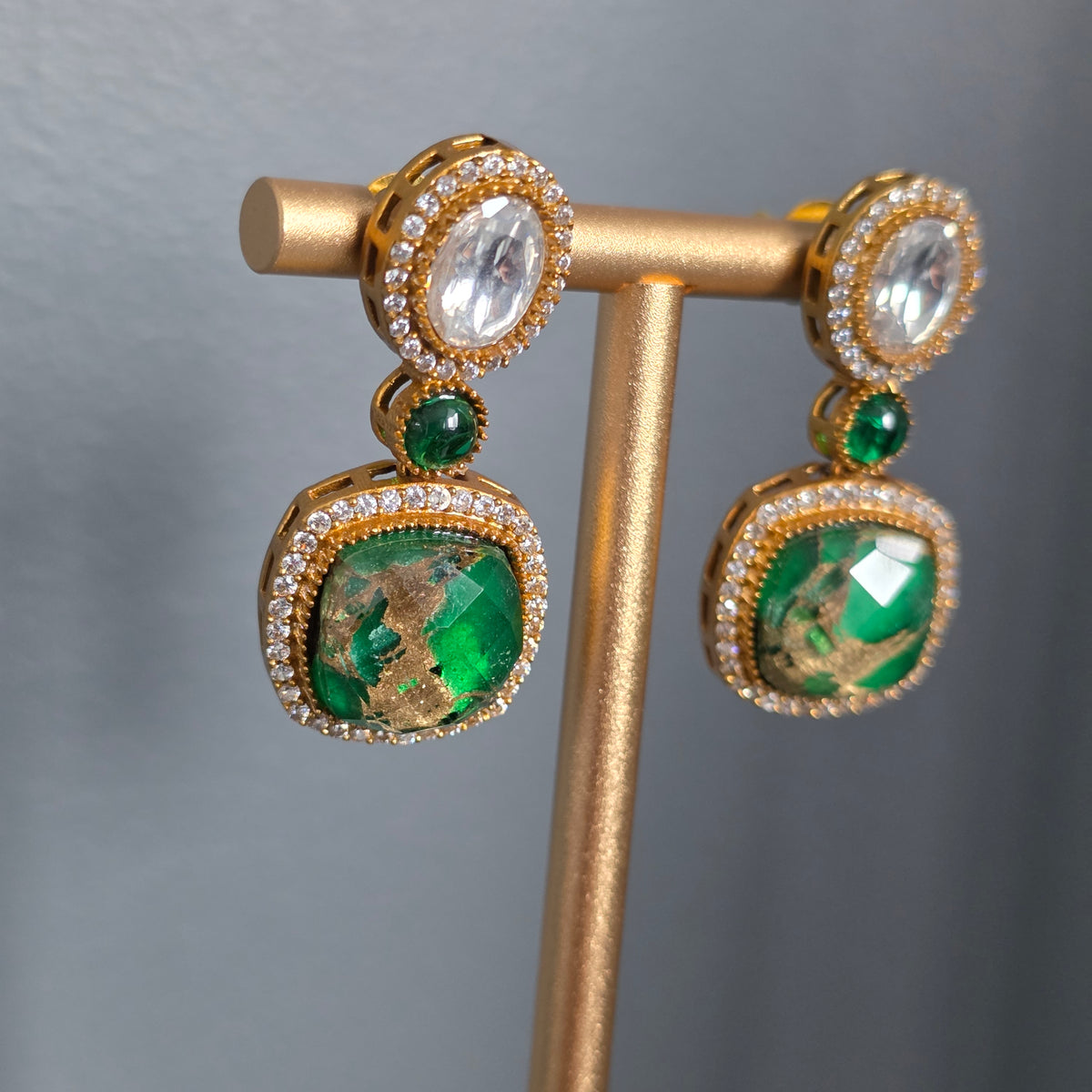 Elyzae Emerald Green Marble Mala Set