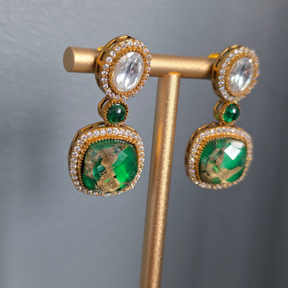 Elyzae Emerald Green Marble Mala Set