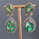 Elyzae Emerald Green Marble Statement Earrings