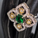 Elyzae Green Flower Ring