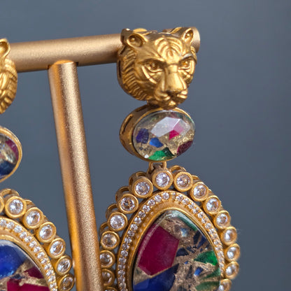 Elyzae Multi Tiger Marble Earrings
