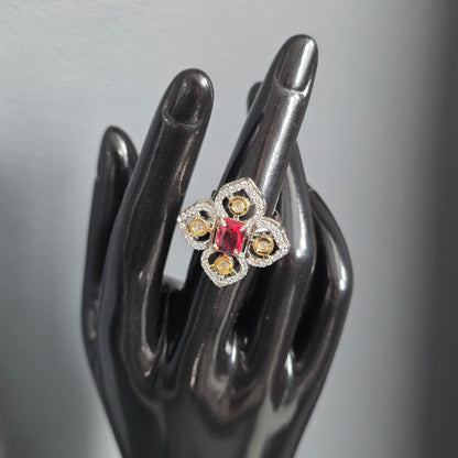 Elyzae Pink Flower Ring