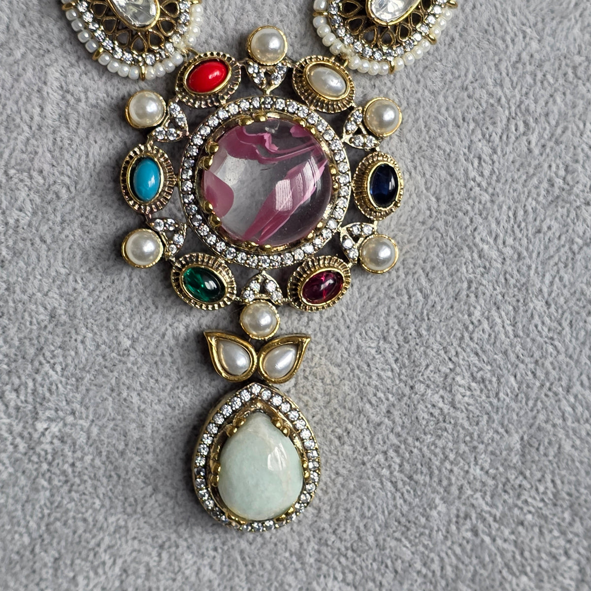 Elyzae Pink Stone Multi Mala Set