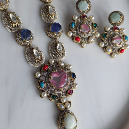 Elyzae Pink Stone Multi Mala Set