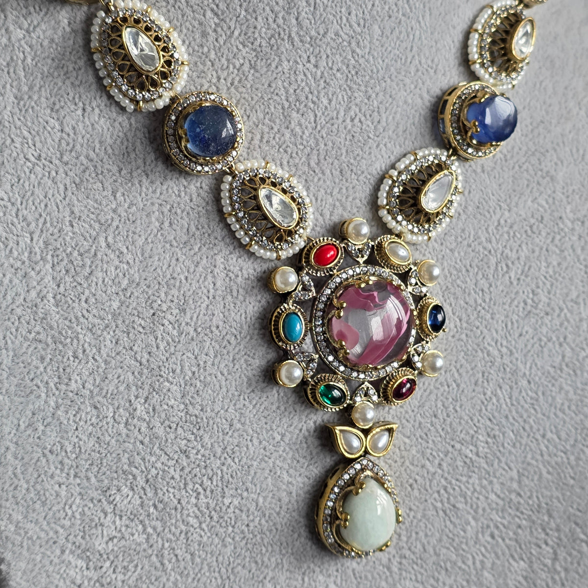 Elyzae Pink Stone Multi Mala Set