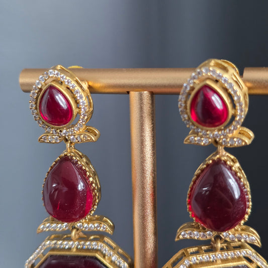 Elyzae Red Stone Mala Set image 2