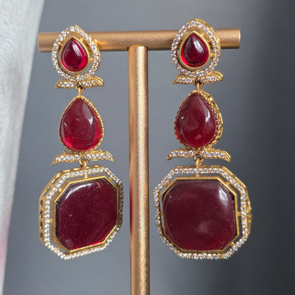Elyzae Red Stone Mala Set