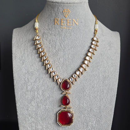 Elyzae Red Stone Mala Set