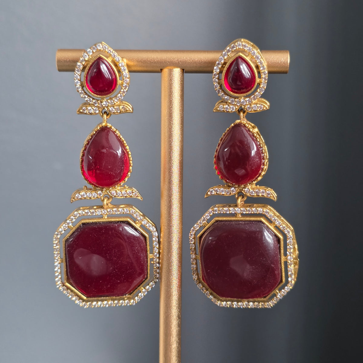 Elyzae Red Stone Mala Set