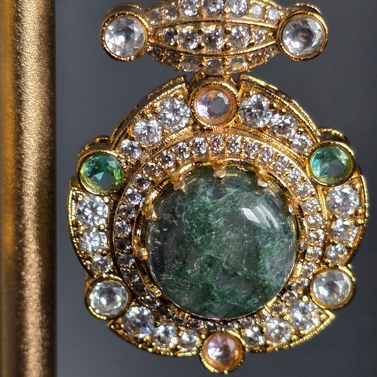 Elyzae Sabyasachi Mint & Opal Pink Stone Necklace Set