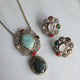Elyzae Sabyasachi Turquoise & Forest Green Stone Chain Mala set