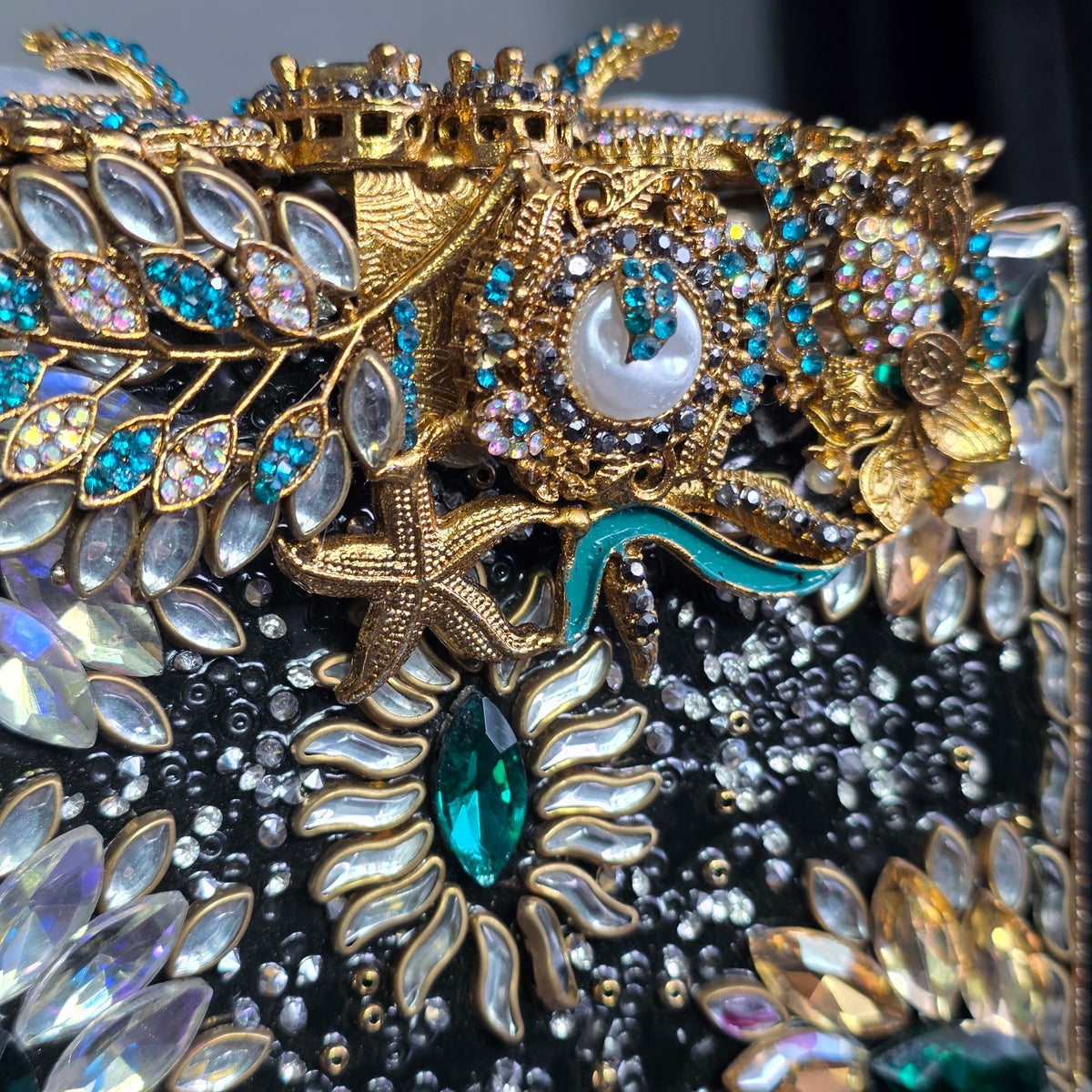Emerald Green Encrusted Clutch