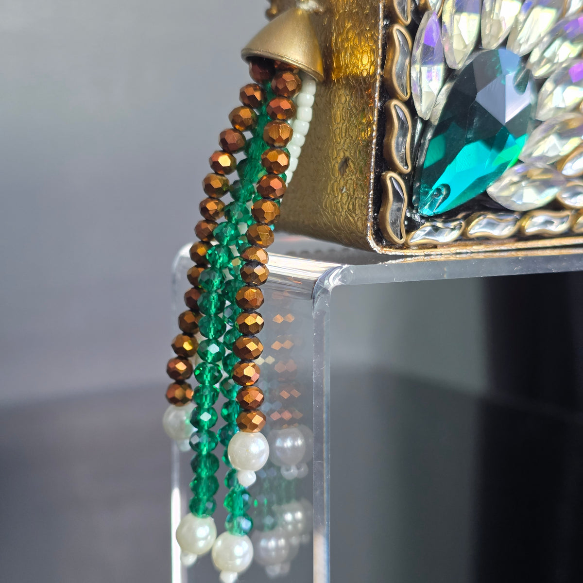 Emerald Green Encrusted Clutch