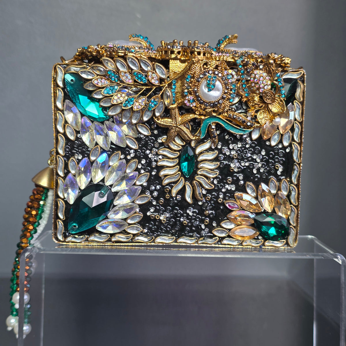 Emerald Green Encrusted Clutch