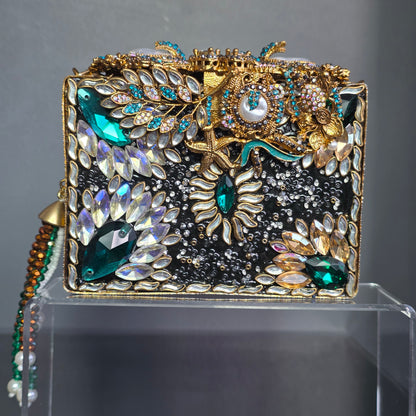 Emerald Green Encrusted Clutch