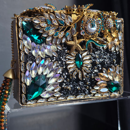 Emerald Green Encrusted Clutch