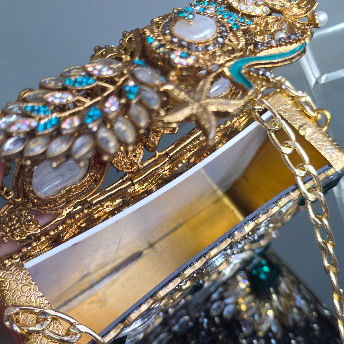 Emerald Green Encrusted Clutch